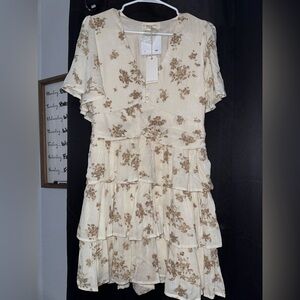 Cream and Brownish Dress